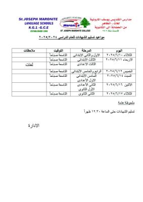 موعد تسليم الشهادات للعام الدراسي 2024-2025