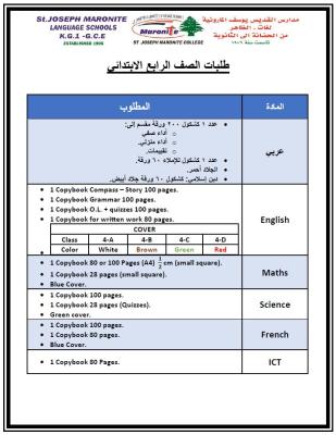 طلبات الصف الرايع2025-2026